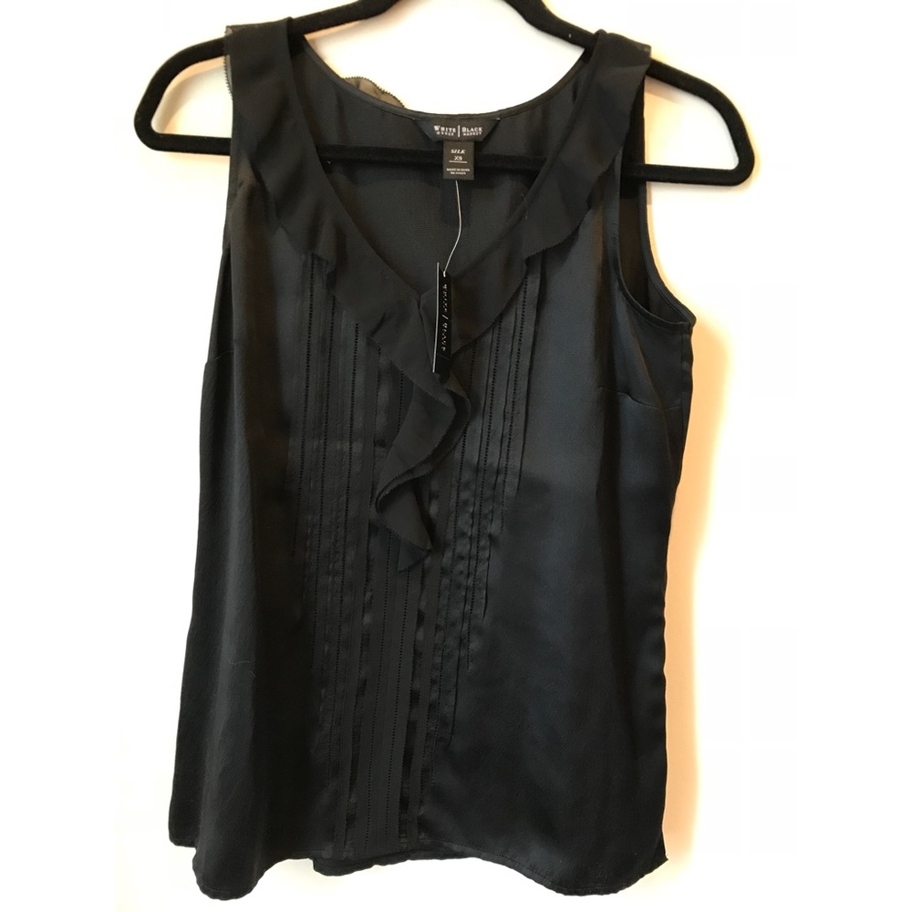 Silk Black Sleeveless Blouse